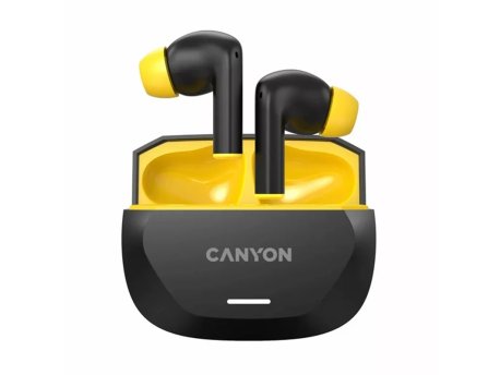 CANYON Slušalice HEXAGON 7 TWS ANC+ENC Wireless Charge Black Yellow