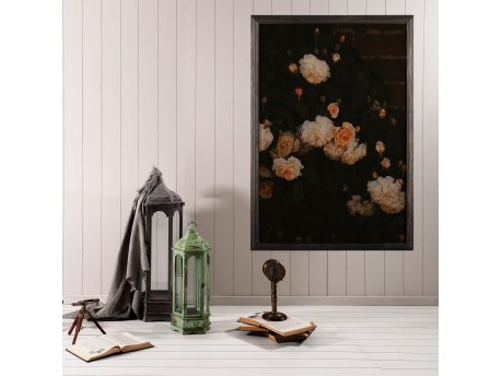 WALLXPERT Dekorativna uramljena drvena slika White Flowers XL