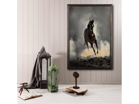 WALLXPERT Dekorativna uramljena drvena slika Wild Horse XL