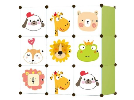 Bolzz Modern Home dečiji ormar sa 9 polica animals