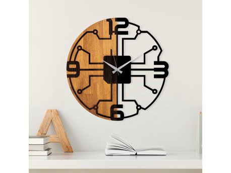 WALLXPERT Dekorativni drveni zidni sat Wooden Clock 61