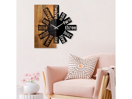 WALLXPERT Dekorativni drveni zidni sat Wooden Clock 40
