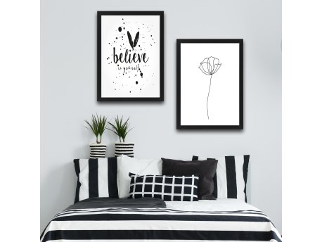 WALLXPERT Dekorativna slika u okviru (2 komada) Believe Set