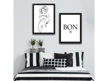 WALLXPERT Dekorativna slika u okviru (2 komada) Bon Set