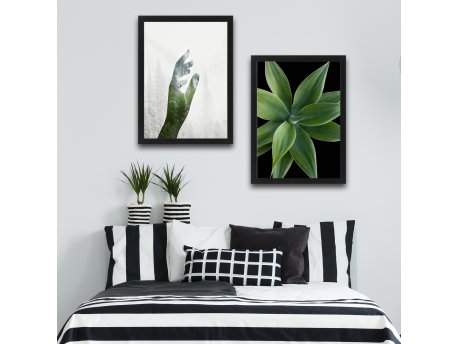 WALLXPERT Dekorativna slika u okviru (2 komada) Green Touch Set