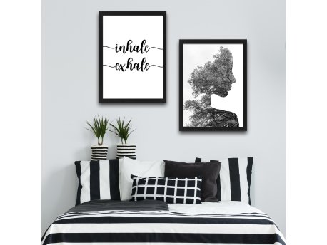WALLXPERT Dekorativna slika u okviru (2 komada) Inhale Exhale Set
