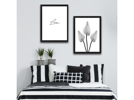 WALLXPERT Dekorativna slika u okviru (2 komada) Love Flower Set