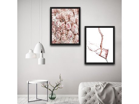 WALLXPERT Dekorativna slika u okviru (2 komada) Rose Set