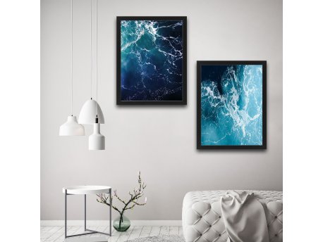 WALLXPERT Dekorativna slika u okviru (2 komada) Waves Set