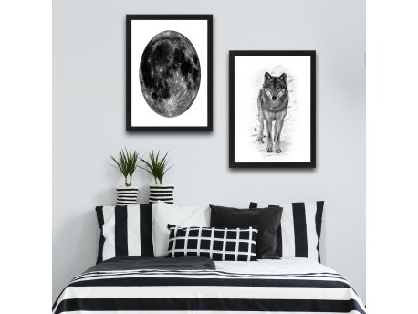 WALLXPERT Dekorativna slika u okviru (2 komada) Wolf Set