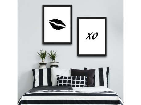 WALLXPERT Dekorativna slika u okviru (2 komada) Xo Set