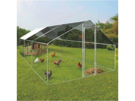 CHOMIK METALNI KAVEZ ZA ŽIVOTINJE 4,5 x 3 x 1,95 M SA DELIMIČNIM KROVOM 4030