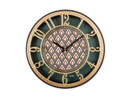 WALLXPERT Dekorativni zidni sat Hisar Emerald Design