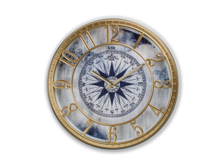 WALLXPERT Dekorativni zidni sat Hisar Compass