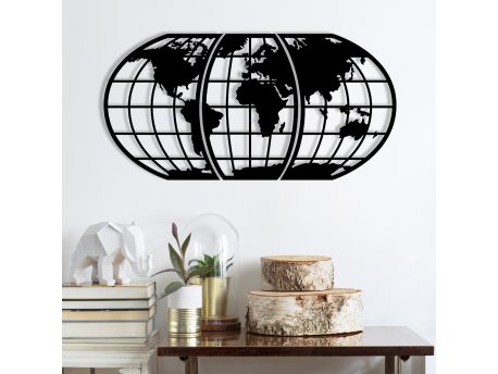 WALLXPERT Dekorativni metalni zidni pribor World Map 11