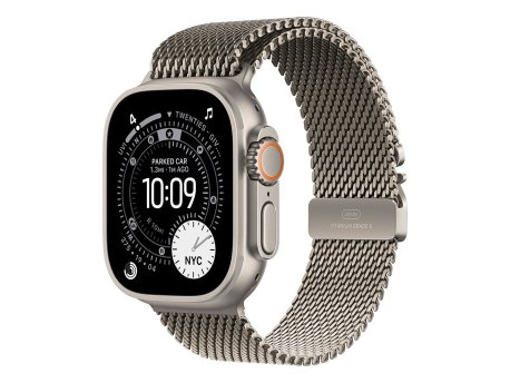 APPLE Watch Ultra 3 Cellular 49mm Natural Titanium Case with Natural Titanium Milanese Loop – Large (mf0e4se/a)