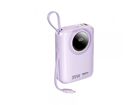 REMAX RPP-73 Purple 35W Power Bank with 2 Fast Charging Cables 20000mAh