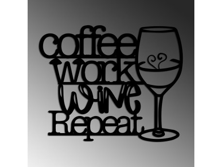 WALLXPERT Dekorativni metalni zidni pribor Coffee Repeat