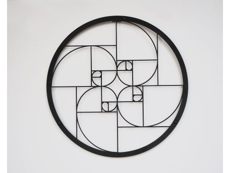 WALLXPERT Dekorativni metalni zidni pribor Golden Mean 49 APT714 Black