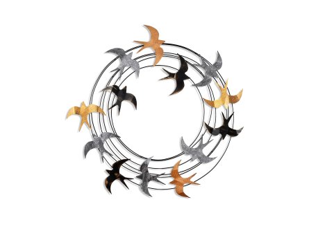 WALLXPERT Dekorativni metalni zidni pribor Spiral Flock 6