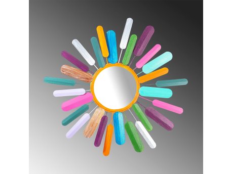 WALLXPERT Dekorativni metalni zidni pribor Mirror Sun