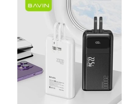 Bavin Power bank 20000mAh 22,5W Type C & Ligtning kabl bela