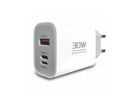 Bavin Bavitel punjač 30W Usb A/Type C/IOS + kabl Type C/Lightning bela KeKe-PD004