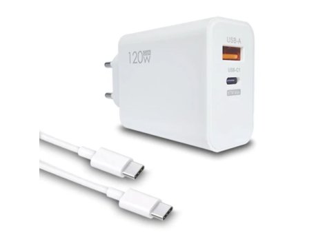 Bavin Bavitel punjač 120W Usb A+ Type C + kabl Type C/Type C, bela