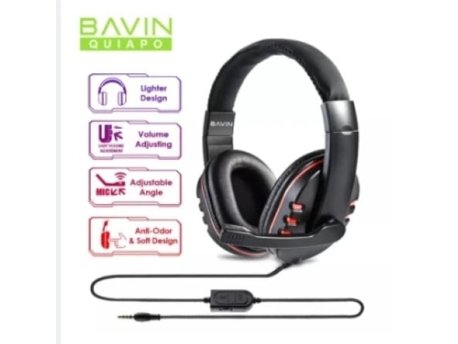 Bavin Gaming slušalice sa mikrofonom 3,5mm 1,8m crna