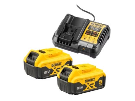 DeWALT Set 2 x baterija i punjač 18V XR® 5Ah DCB1104P2-QW