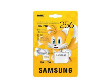 SAMSUNG MicroSDXC + SD adapter, 256GB, PRO Plus Sonic the Hedgehog (MB-MD256SA/LC1)
