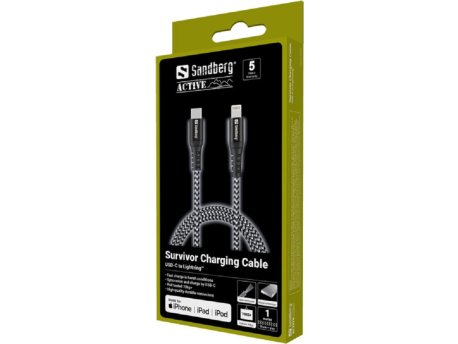 Sandberg Survivor, USB-C na Lightning kabl, 1m (441-55)