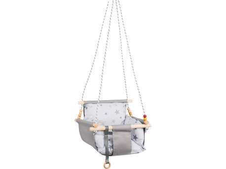 WALLXPERT Stolica za ljuljanje za bebe Selale Grey ljuljaška