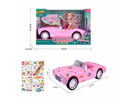 Milla Toys Lutka sa autom i stikerima za sređivanje auta 11/63765