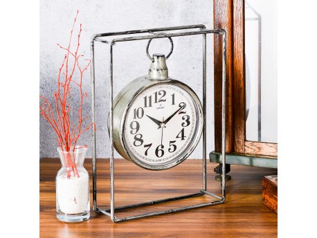 WALLXPERT Dekorativni stoni sat Supera Grey