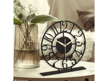 WALLXPERT Dekorativni stoni sat Bonni Black