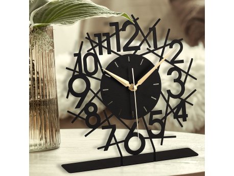 WALLXPERT Dekorativni stoni sat Lineal Black