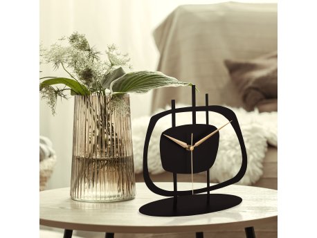 WALLXPERT Dekorativni stoni sat Pietra Black