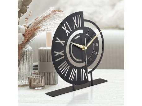 WALLXPERT Dekorativni stoni sat Ruota Black