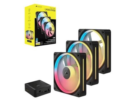 CORSAIR ICUE LINK LX120-R/RGB/120mm/triple fan kit/crna