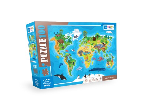 Blue Focus Puzzle Animal World Map BF316 108/23166