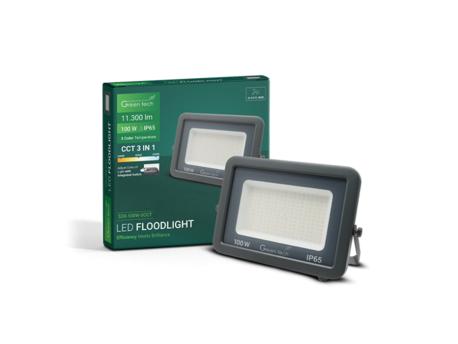 GREENTECH LED reflektor 100W 3CCT IP65 (S3X-100W-3CCT)