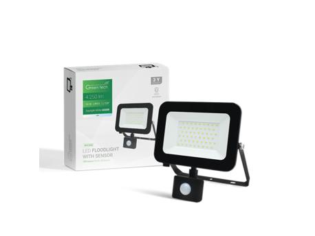 GREENTECH LED reflektor sa senzorom 50W 6500K 4250lm IP65 (AFS-50BK)