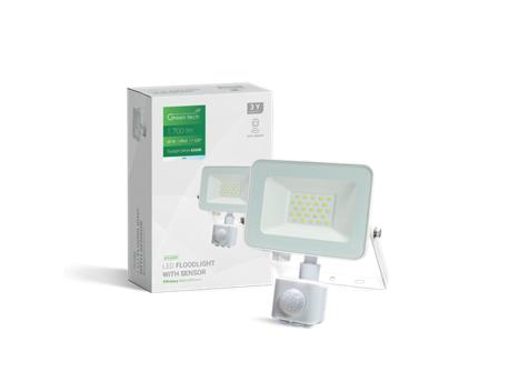 GREENTECH LED reflektor sa senzorom 20W 6500K 1700lm IP65 (AFS-20WH)