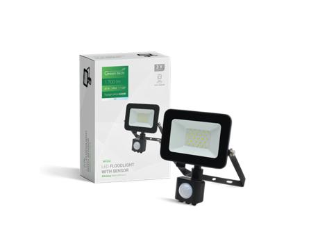 GREENTECH LED reflektor sa senzorom 20W 6500K 1700lm IP65 (AFS-20BK)