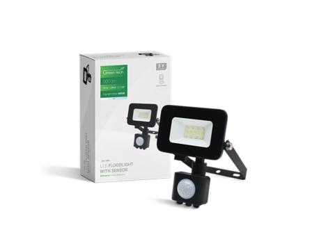 GREENTECH LED reflektor sa senzorom 10W 6500K 900lm IP65 (AFS-10BK)