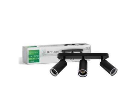 GREENTECH LED spot svetiljka 3x GU10 crna (NYXA-3)