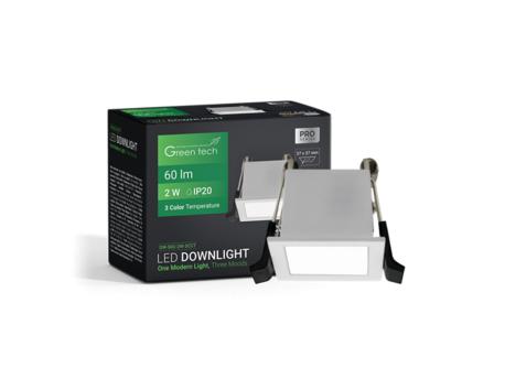 GREENTECH LED ugradni spot 2W 3CCT (DW-S02-2W-3CCT)