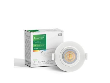 GREENTECH LED spot 3W 240lm 3CCT (DWX-3WH)