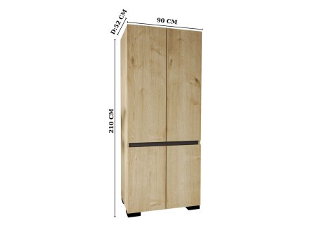 HANAH HOME Ormar Floransa 90 Safir hrast Anthracite v2
